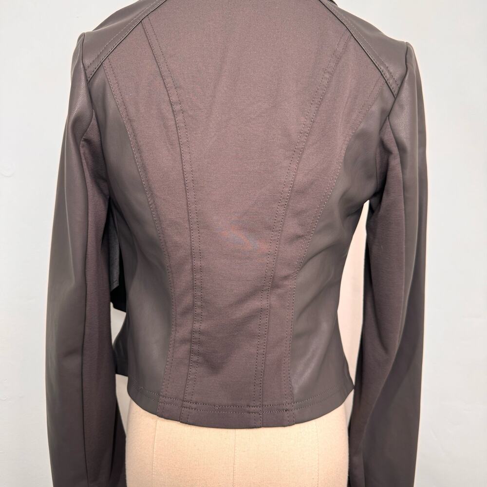 Kut From The Kloth Lincoln Faux Leather Jacket Gray Waterfall Coat Boho Size XS - Picture 6 of 10